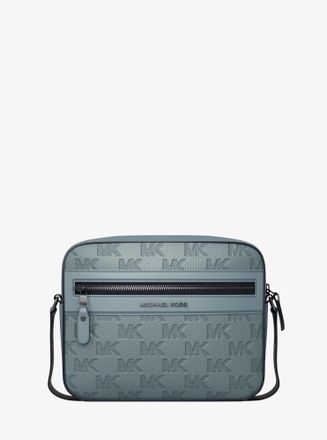 Michael Kors Jet Set Logo Embossed Leather Crossbody Bag