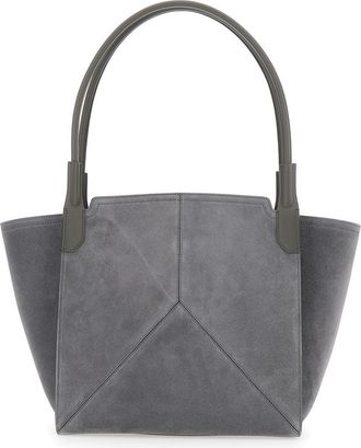 Victoria Beckham Womens Handbag Victoria Piccola Grey Suede Calf Leather Handbags Hand Bags