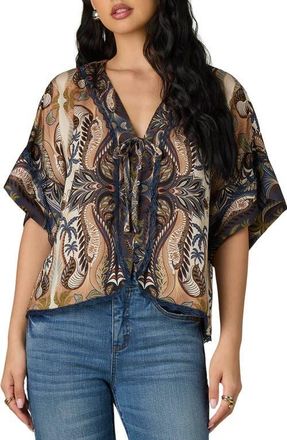 Wit & Wisdom Roll Cuff Dolman Sleeve Top in Stormy Blue/ecru Multi at Nordstrom, Size X-Small