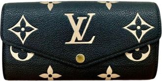Louis Vuitton Monogram Empreinte Beige Black Leather Long Wallet (Bi-Fold) (Pre-Owned)