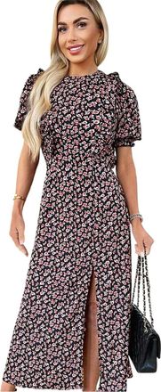 AX PARIS Midi-jurk met rozenprint voor dames (Veelkleurig)