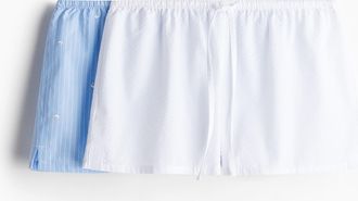 H&M 2er-Pack Schlafshorts - Hellblau/Schw&auml;ne