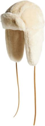 Jacquemus La Chapka Genuine Shearling Trapper Hat in Off-White 110 at Nordstrom, Size 58