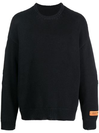 Heron Preston crew-neck intarsia jumper - Black