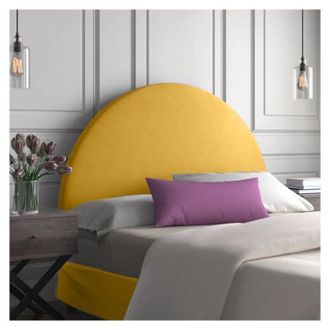 Casa Echo Mustard Plush Small Double 26 inch Strutted Headboard