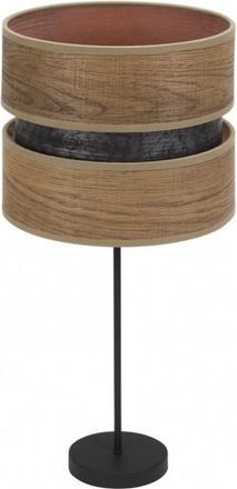 Fabrilamp Sobremesa Alto Colet 1xe27 Negro/madera Oscura 61x30x30 Cm