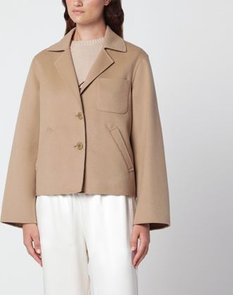 Max Mara Giacca crop cammello in lana