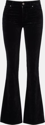 7 For All Mankind Leggy Bootcut mid-rise cotton-blend velvet bootcut pants
