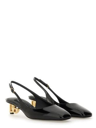 Dolce & Gabbana Hohe Schuhe - Patent Leather Slingback - Gr. 36 (EU) - in Schwarz - f&uuml;r Damen
