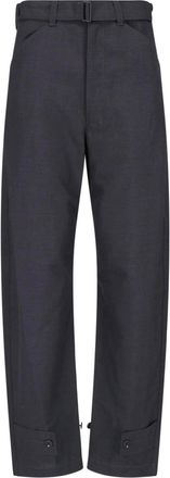 Christophe Lemaire Black Cropped Wide-Leg Adjustable Trousers