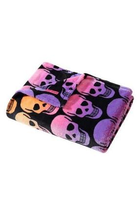 Betsey Johnson Skull Ombr&eacute; Throw Blanket in Black at Nordstrom Rack