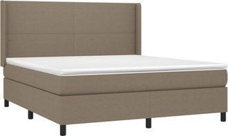 vidaXL Vidaxl - Cama Box Spring Colch&oacute;n Y Luces Led Tela Gris Taupe 180x200 Cm