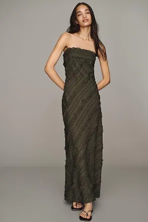 endless rose Strapless Textured Column Midi Dress