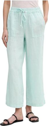 Marc Aurel Cropped Broeken - Dames - Vrijetijds broeken - Blauw - M - Linnen - Broeken