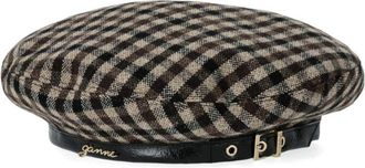 Ganni Coffee Check Beret