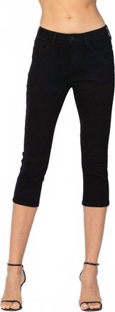 Judy Blue Mid-Rise Skinny Capri In Black