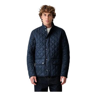 Barbour Jassen, Heren, Blauw, 2Xl, Leer, Lowerdale Quilted Jacket