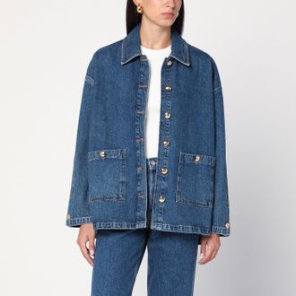 Anine Bing Luna Jacket In Indigo Blue Denim