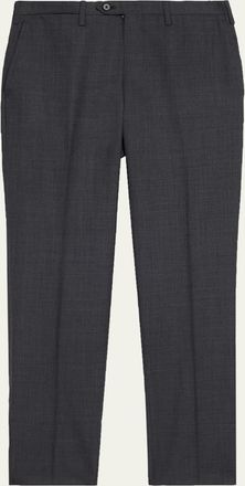Kiton Mens Wool Twill Flat-Front Trousers