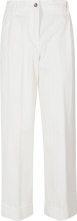 Kiltie White Spencer Wide-Leg Cotton-Modal Pants