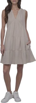 DKNY Double Crepe Gauze Tiered Dress