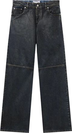 Stella McCartney Stella McCartney, Straight Jeans, female, Blue, Size: W27 Aged Paneled Straight-Leg Denim Jeans