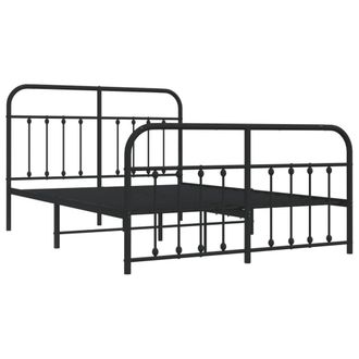 Berkfield Home Metal Bed Frame with Headboard & Footboard Black 140x200 cm