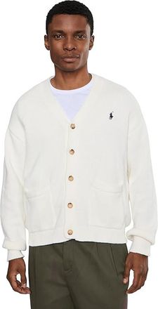 Polo Ralph Lauren Relaxed Fit Cotton Cardigan Mens Sweater Deckwash White : 2XL