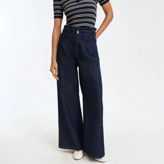 La Redoute Collections Wijde jeans met paperbag tailleband