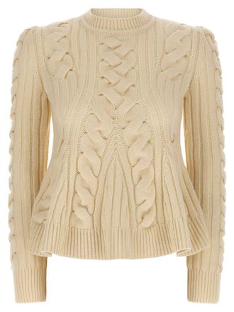 Alexander McQueen Peplum Cable Sweater