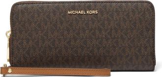 Michael Kors Jet Set Wallet - Dames - Portefeuilles - Bruin - ONE Size - Polyester - Accessoires