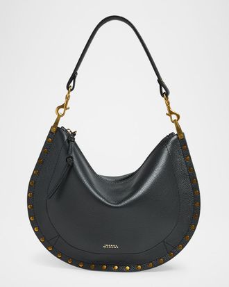 Isabel Marant Oskan Studded Grainy Leather Shoulder Bag