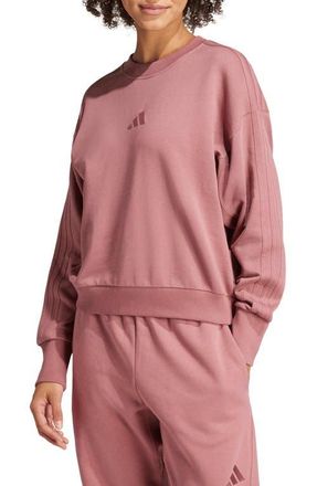 adidas All Szn French Terry Crewneck Sweatshirt in Preloved Crimson at Nordstrom, Size Medium