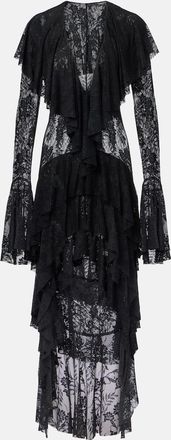 Norma Kamali Abito midi asimmetrico con volant