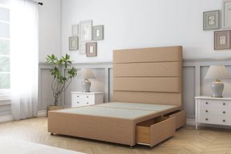 Comfort Beds Rosa Dumfries Divan Base 2 Drawers - 54 Headboard in Light Brown | Size: King