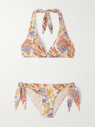 Etro Bikini Con Scollo Allamericana Stampato - Arancione