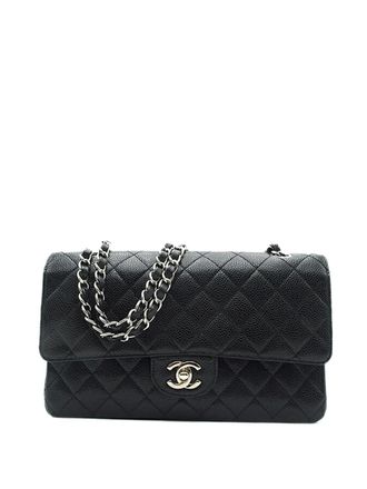 Chanel 2008-2009 medium Classic Caviar Double Flap schoudertas - Zwart
