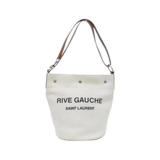 Saint Laurent Pre-owned Bolso de Hombro de Lona y Cuero - Pre-owned - Mujer - Blanco - ONE SIZE