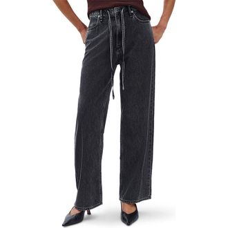 Rag & Bone Featherweight Phoebe Drawstring Wide Leg Jeans in Anglique at Nordstrom, Size Medium