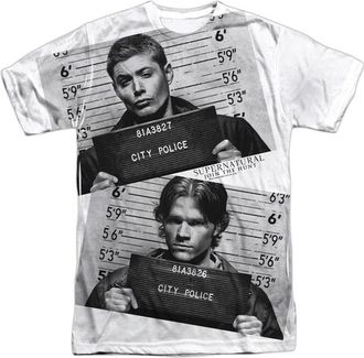 Gildan Supernatural Mug Shots Short Sleeve Adult Poly Crew Tee / T-Shirt