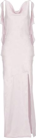 Rotate Wide Neckline Ruffle Dress - Dames - Feestkleedjes - Roze - S - Kleedjes