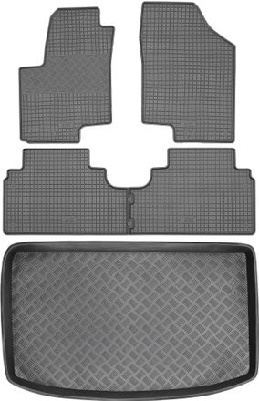 OEM Juego De Alfombrillas De Goma Para Coche Y Maletero Para Kia Venga Minivan (2009-2017)
