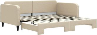 vidaXL Sof&aacute; Cama Nido Tela Crema 100x200 Cm Vidaxl