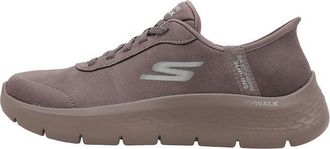 Skechers Womens Go Walk Flex Mali Slip-On Sneakers, Brown Textile/Trim, 6 UK