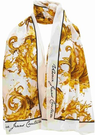 Versace Jeans Couture Accessoires, Dames, Wit, ONE Size, Silk Foulard