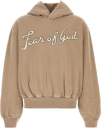 Fear of God Beige Logo Relaxed Hoodie