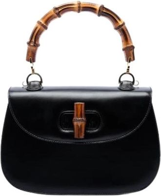 Gucci Pre-owned Bamboo Top Handle Satchel - Dames - Vintage Handtas - Zwart - ONE Size - Leer - Vintage