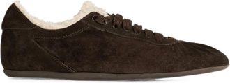 Dolce & Gabbana Brown Suede Low-Top Sneakers With Dg Logo