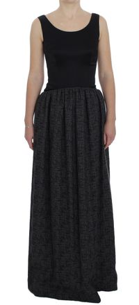 Dolce & Gabbana Black Gray Sheath Gown Full Length Womens Dress