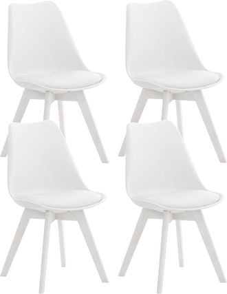 Clp Set de 4 sillas con asiento en Pl&aacute;stico Blanco/blanco